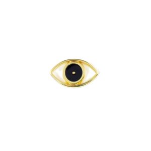Μάτι χρυσό με σμάλτο σε μαύρο 24x14mm