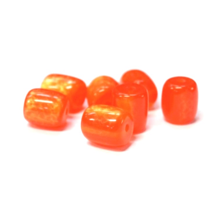 Πλαστική χάντρα πορτοκαλί 14x16mm