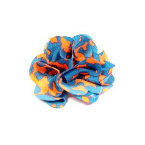 Λουλούδι Υφασμάτινο Μπλε Πορτοκαλί 59x24mm