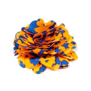 Λουλούδι Υφασμάτινο Πορτοκαλί Μπλε 70x24mm