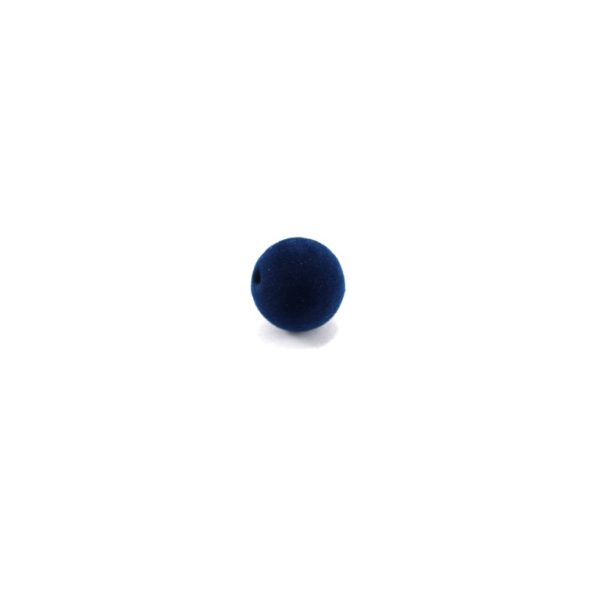 Πλαστική Βελούδινη Χάντρα 14mm Μπλε Σκούρο