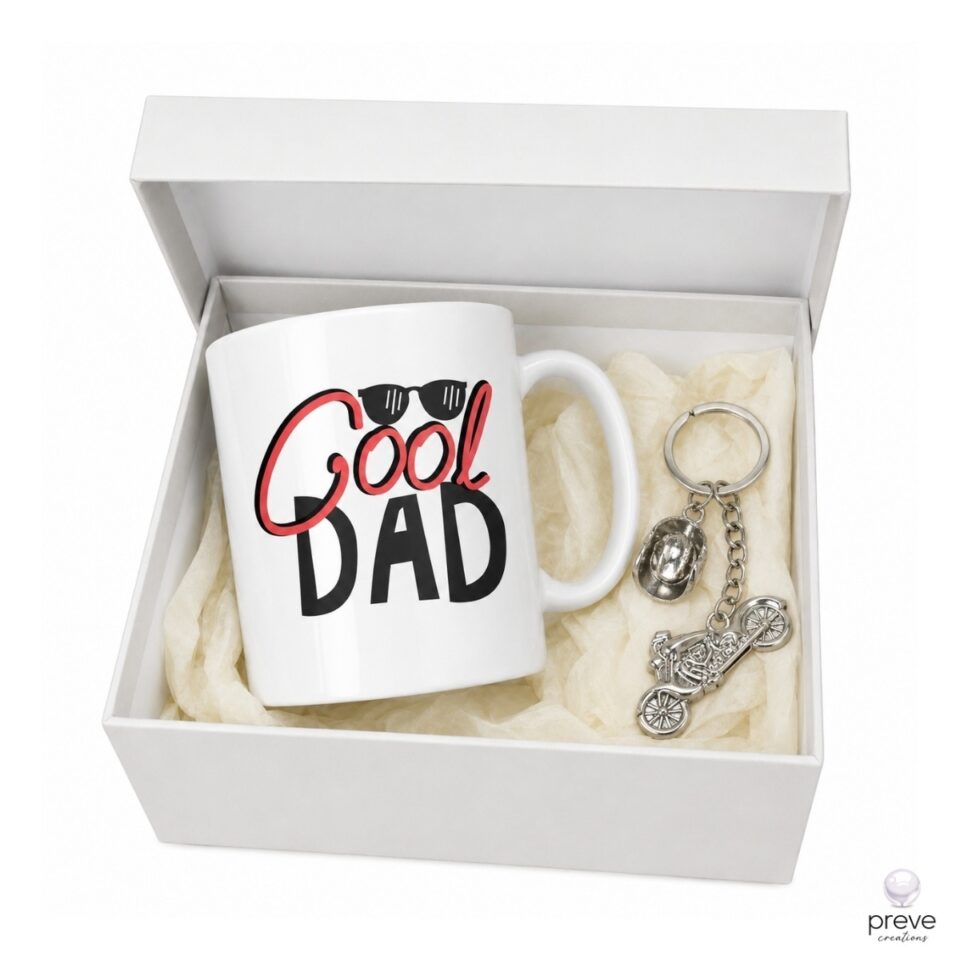 Σετ Δώρου για Μπαμπά με Κούπα Cool DAD και Μπρελόκ με Μηχανή και Κράνος