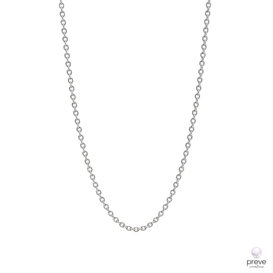 Φορσετίνα Αλυσίδα Λαιμού Ατσάλι Ασημί 50cm 2.5x2mm