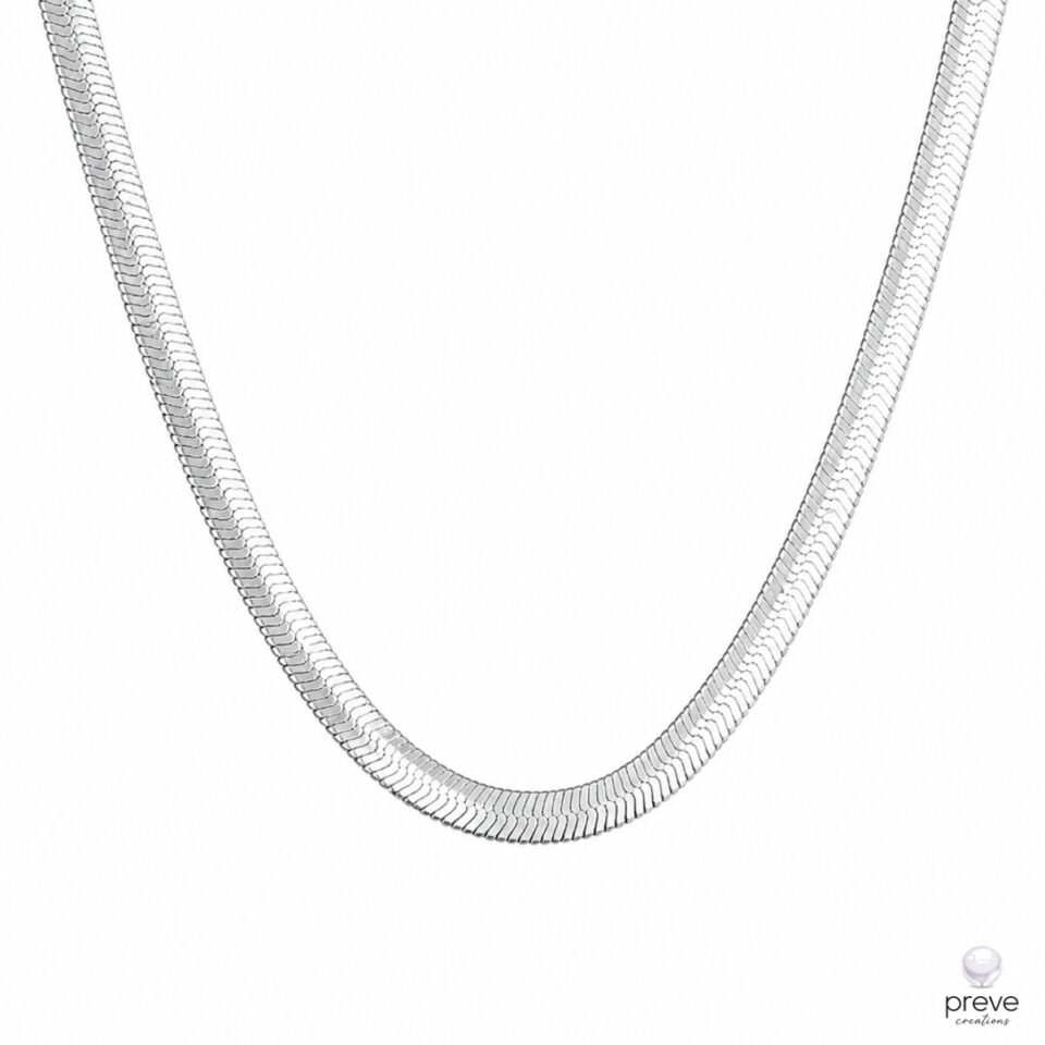 Ψαροκόκκαλο Αλυσίδα Λαιμού Ατσάλι Ασημί 45cm 5mm