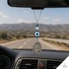 Άγιος Χριστόφορος Ματάκι Αστέρι Χάντρες Φυλαχτό Αυτοκινήτου Ασημί
