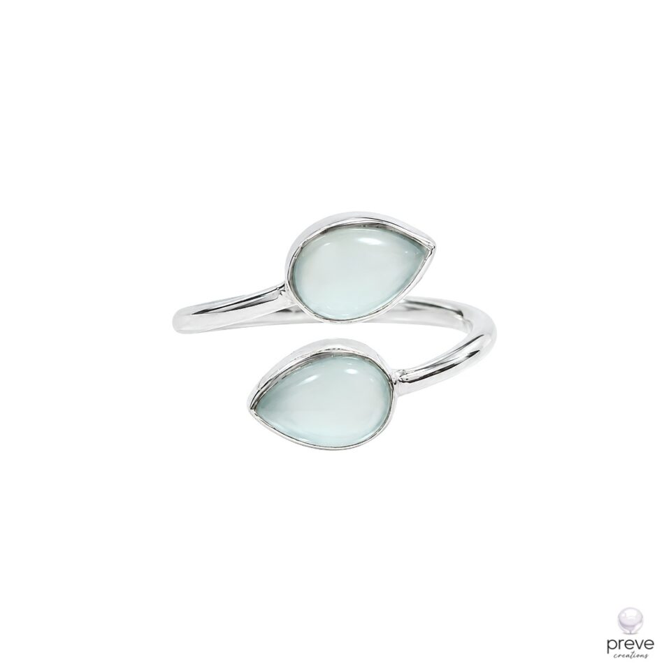 Aqua Chalcedony Δαχτυλίδι Ασήμι 925 Ασημί