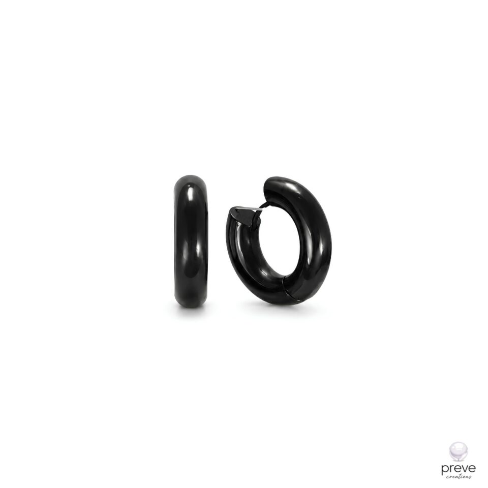 Κρίκοι 5x20mm Σκουλαρίκια Ατσάλι Μαύρο