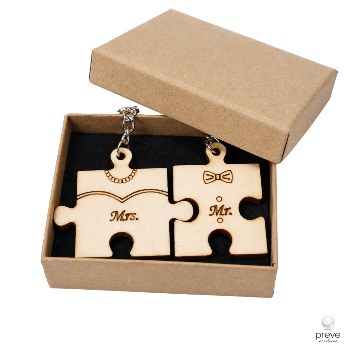 Mrs Mr Κομμάτια Puzzle Μπρελόκ για Ζευγάρι